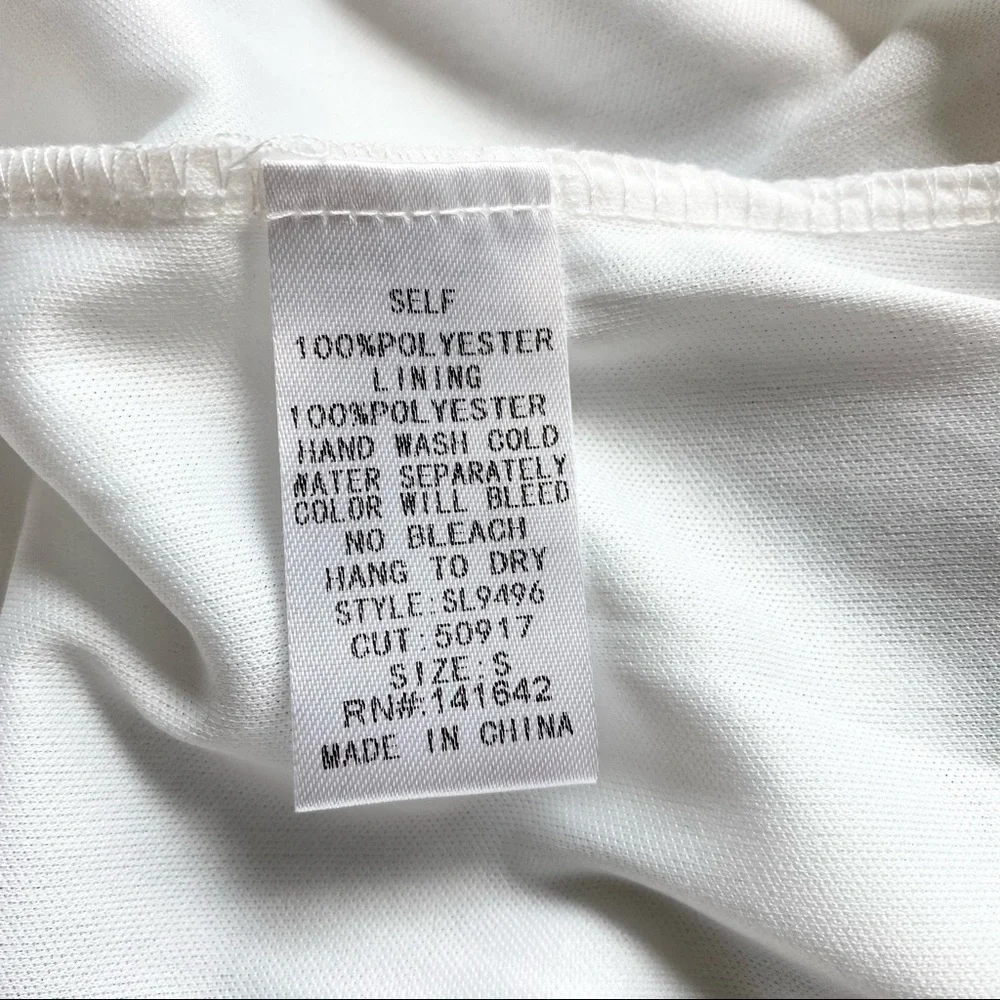 She + Sky | Striped Lined Shift Dress with Front Keyhole and Ruffle Hem | Small - Picture 7 of 7